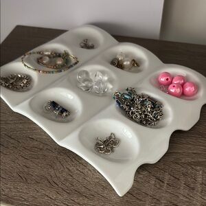 White Jewelry Organizer Tray Egg Holder